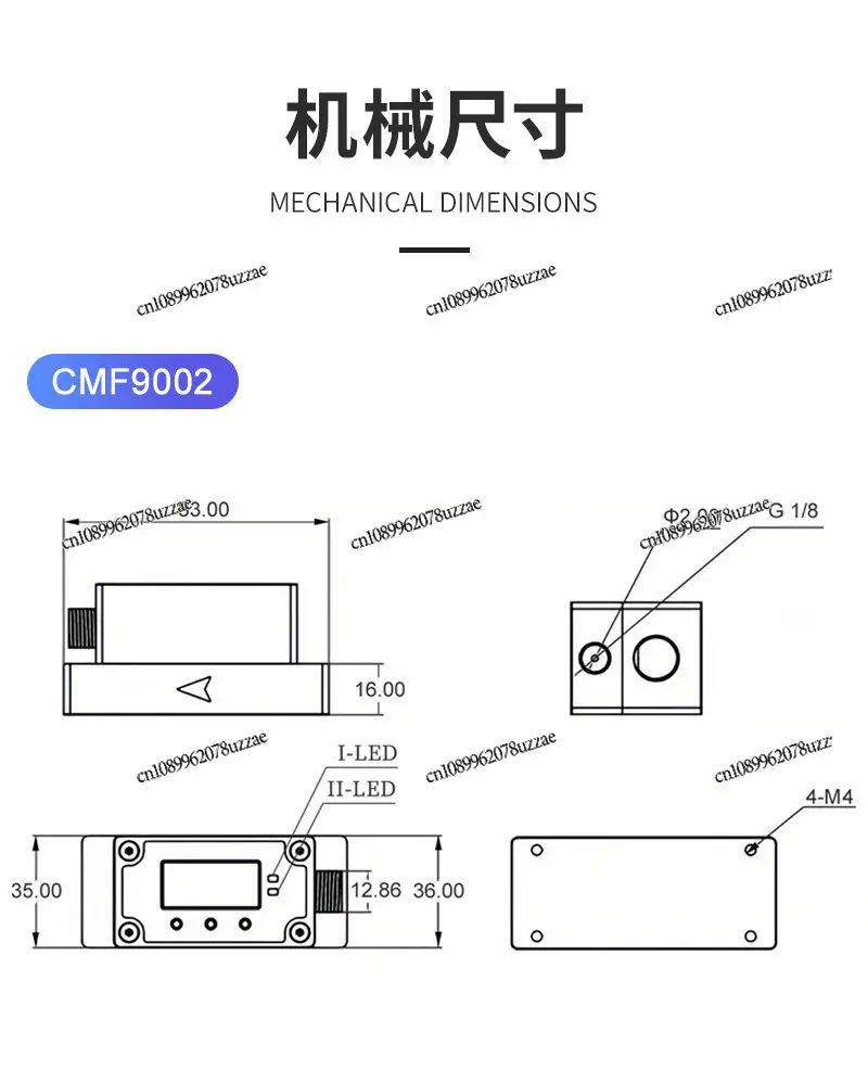 High Precision Digital Gas Mass Flowmeter Pressure CMF9008 Air Gas Oxygen Argon CMF9000 Series