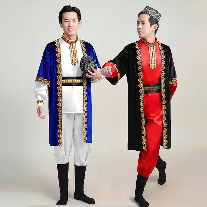 Xinjiang Uygur Clothing Adult Men's Kazakh Ethnic Dance Art Examination Performance 3-piece Set