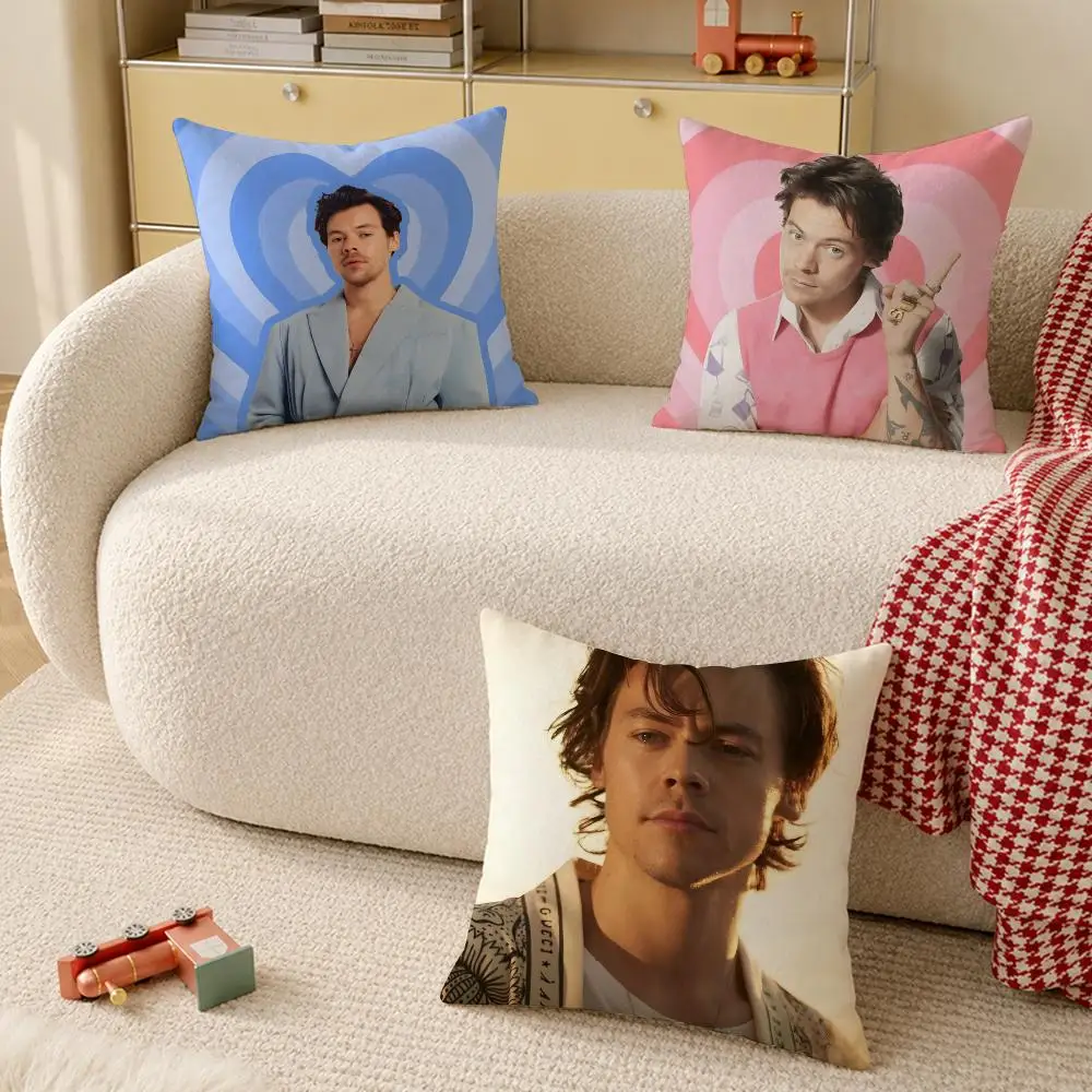 Styles H-Harry Styles British male singer Cushion Cover Pillow Cover Decorative Throw Couch Home Decor for Living Room Sofa