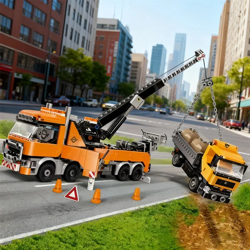 

Toy Brick MOC Heavy Crane Truck Building Blocks, 1280PCS, Exquisite Display Model, Perfect Gift for Kids