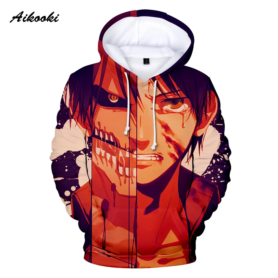 

2018 Anime Attack on Titan 3D Hoodies Men Women Printing Sweatshirts Hooded Men's Tops High Quality 3D Hoodies Casual Full