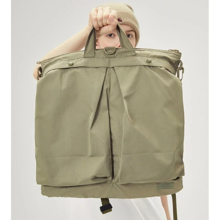2025 NEW Helmet Bag Retro Backpack Crossbody Bags Versatile Commuting Tote bags 3in1 Neutral Esthetics Pack for Youth Teen bolsa