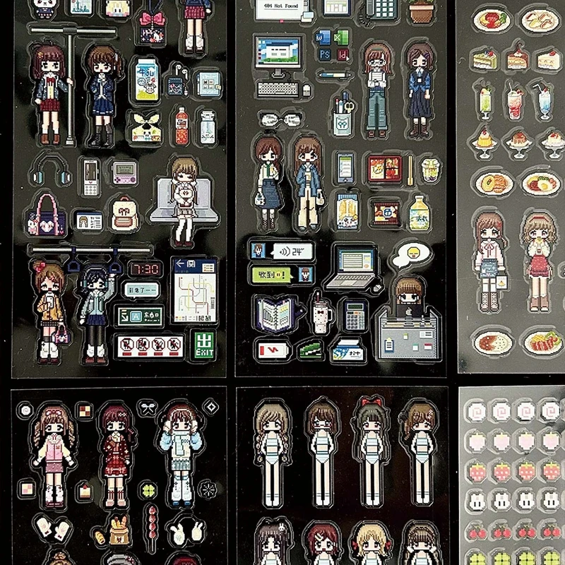 Art Craft Journals - Y2K Piksel Sanat Etiket Sevimli Kız