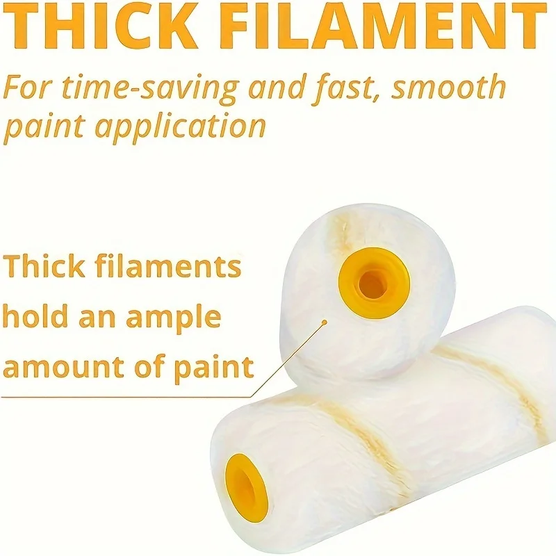 10 مجموعات من أسطوانات الطلاء ومقبض واحد، 4 بوصات، مجموعة أدوات بكرة الطلاء، معدن، بلاستيك، مادة قماش