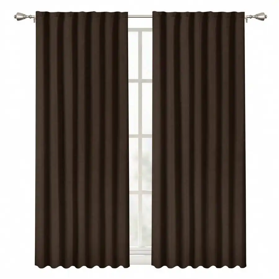 Single Layer Blackout Curtain With Concealed Sash, 52x84 100x84 100x108 Inches, Multiple Colors, For Bedroom Living Room