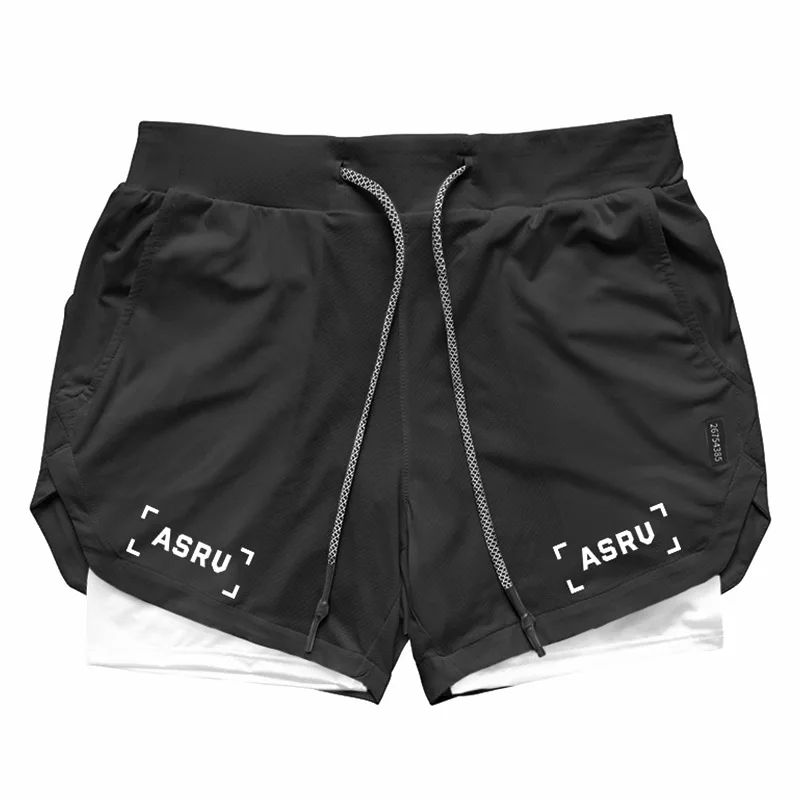 Men\'s Summer Quick Dry Running 2 in 1 Casual Shorts Sports Jogging Gym Fitness Short Pants Man Training Oversized Bottoms M-5XL