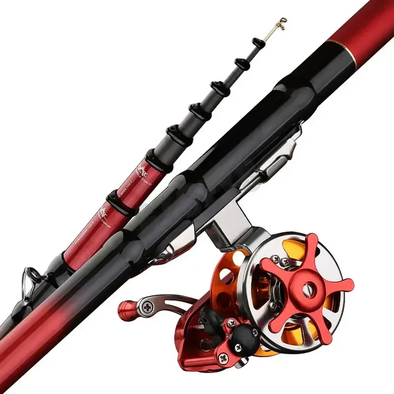 

High Quality Carbon Fishing Rod 4.5M 5.4M 6.3M 7.2M Three Positioning Telescopic Spinning Fishing Tackle Sea Pole