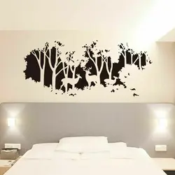 Deer Forest Tree Wall Sticker Living Room Big Size World Map Nature Vinyl Decals Home Decorative Wallpaper Bedroom Decor A255