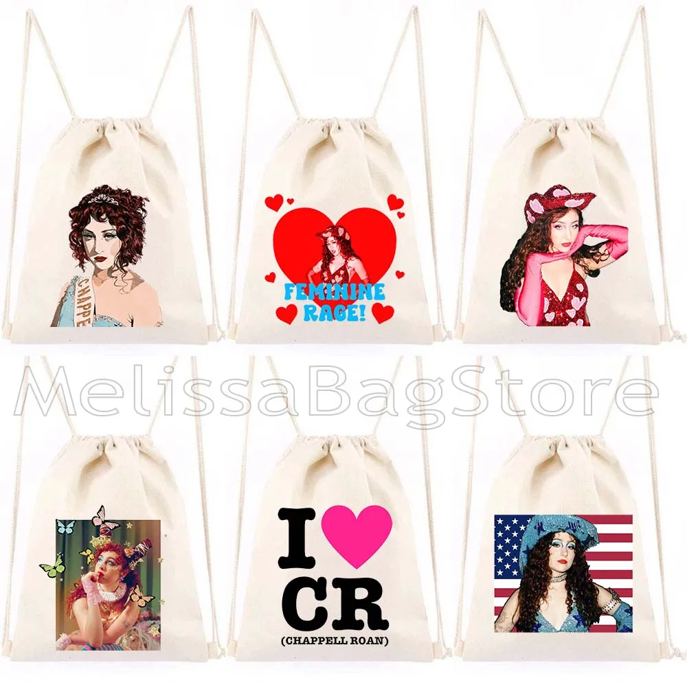 

Pink Pony Heart Chappell Roan Angel Portrait Good Luck Cute Gifts Drawstring Bags Soccer Backpack Gym Sackpack Sports String Bag