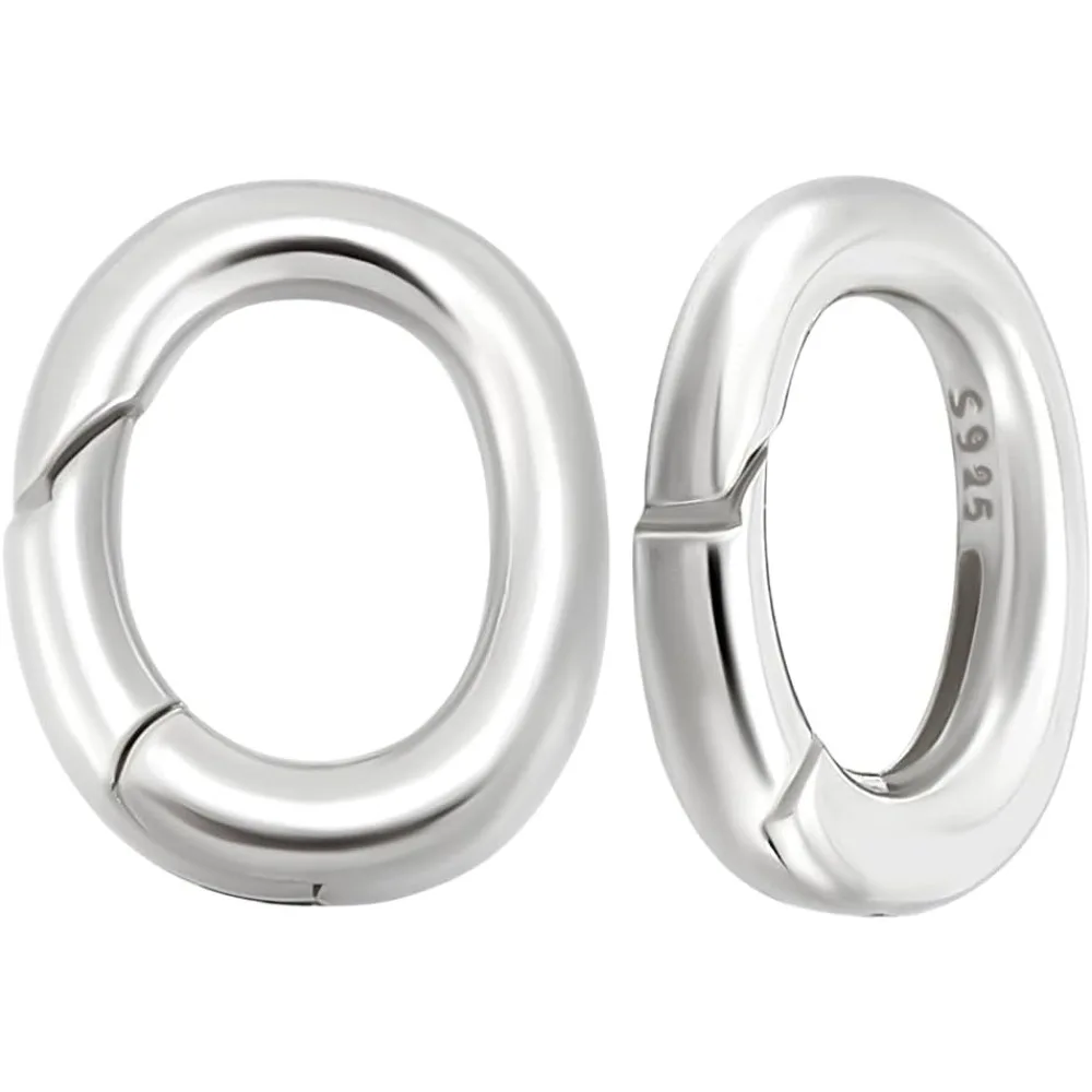 

1 Box 2Pcs Oval Spring Clasp Small Spring Gate Rings Clip Snap Hook with Polishing Cloth for Necklace Bracelet Jewelry Making