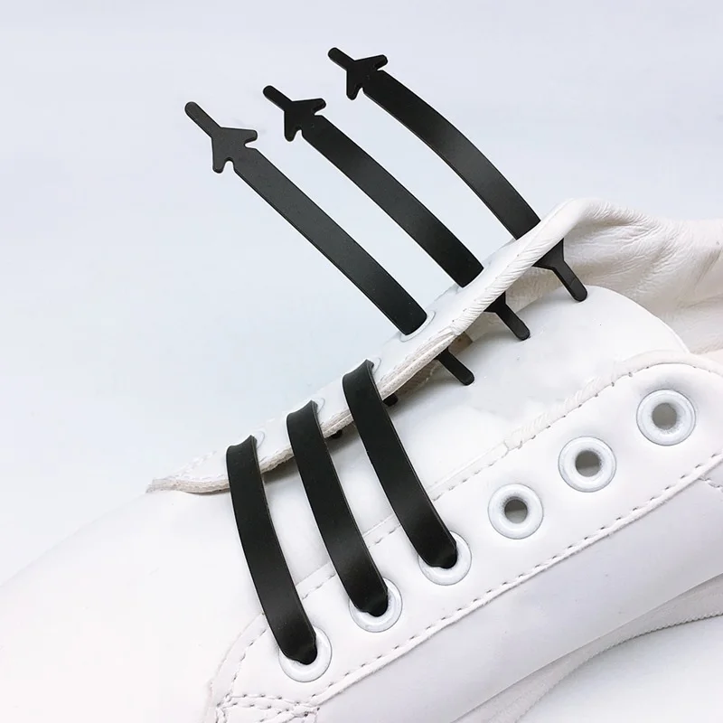 Elastische Silikon-Schnürsenkel, sportlich, zum Laufen, ohne Binden, Schnürsenkel, Sneakers, passend für Riemen, Schuhe, Spitze, für Männer und Frauen, Schnürsenkel, 12 Stück/1 Set
