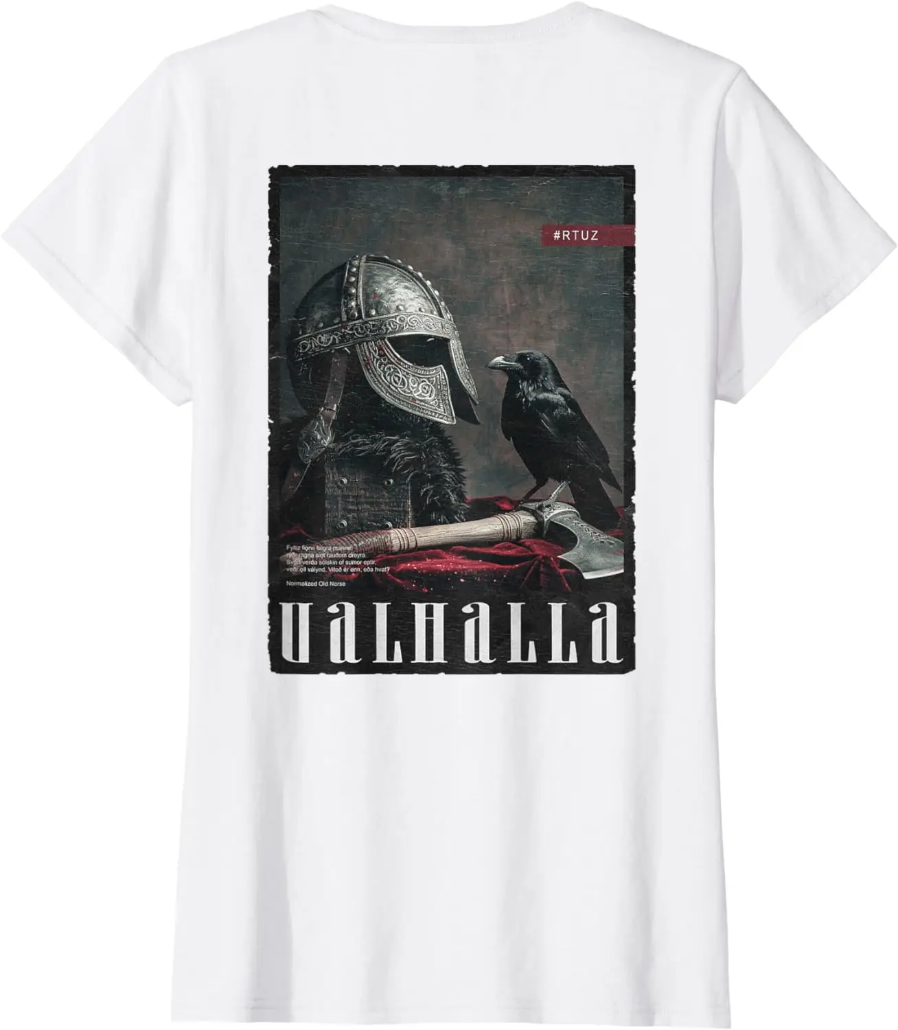 Valhalla  Runes Helmet  Backprint  T-Shirt