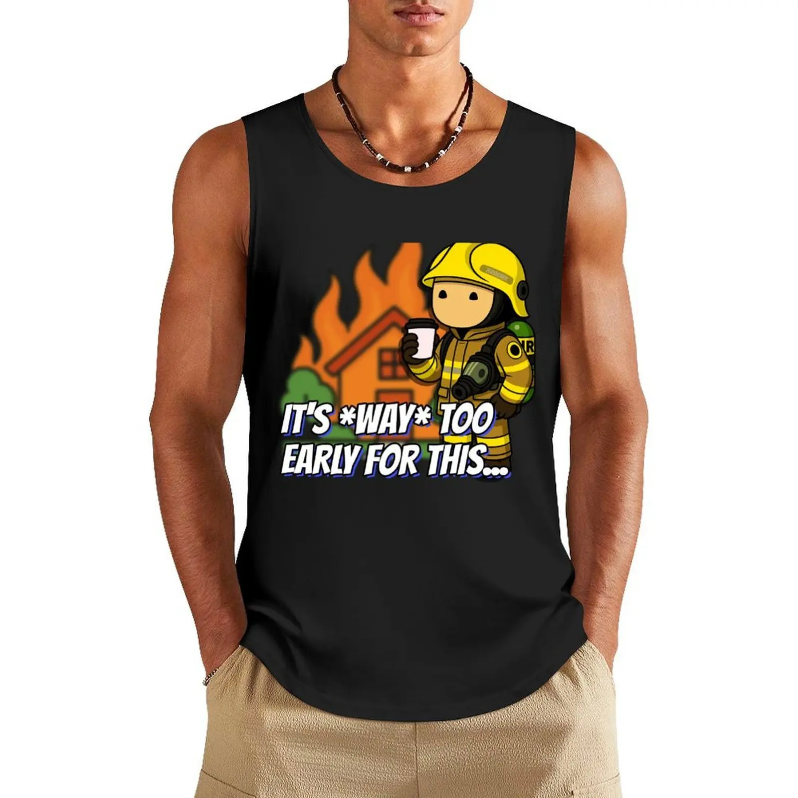 

Uhh, it's wayyy to early for this Tank Top summer 2025 T-shirt Men's gym basketball fitness clothing for men