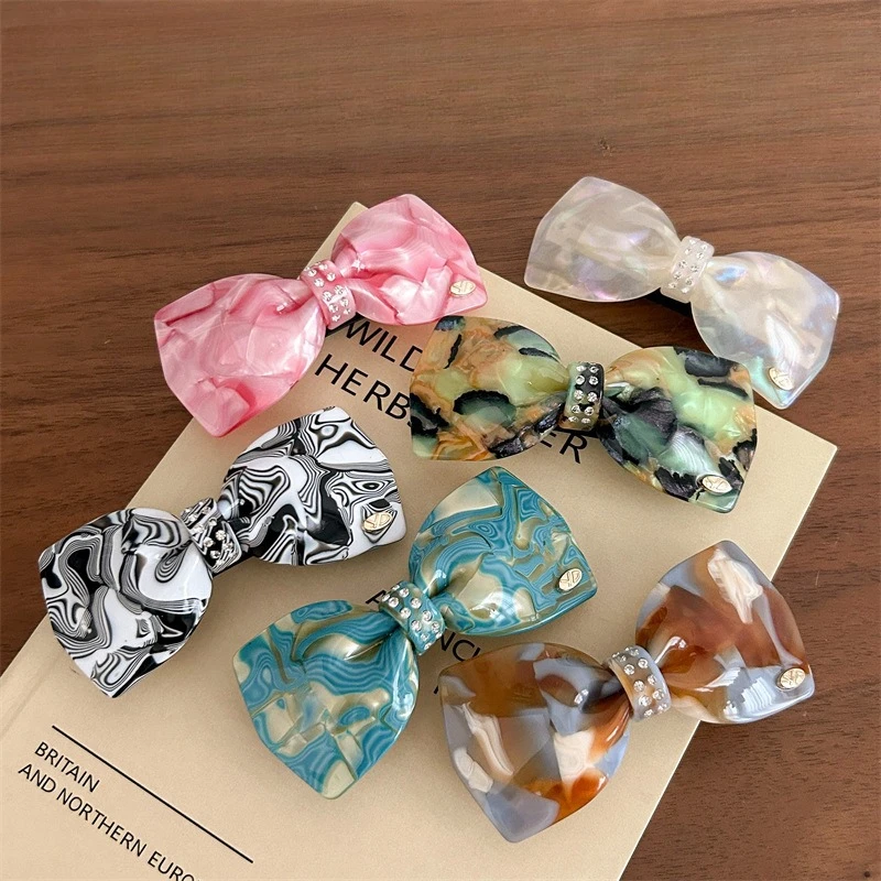 

Acetate bow spring clip – versatile everyday single-sided hair accessory