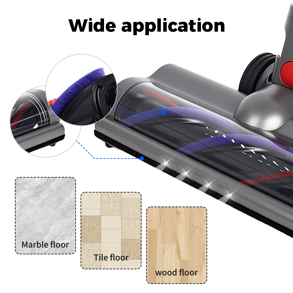 رأس فرشاة دوارة للمكنسة الكهربائية اللاسلكية لـ Dyson V7 V8 V10 V11 V15 رأس محرك سريع التحرير مع مصباح أمامي LED، فرشاة دوارة #3