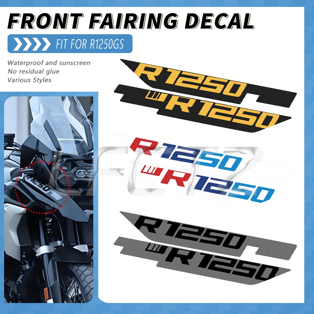 Misura per R1250GS R 1250 GS 2017-2021 Moto Parafango Anteriore Adesivo Decorativo Carena Decalcomanie Impermeabili