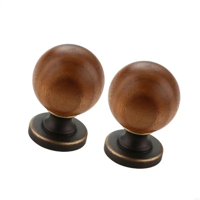 2pcs Natural Cabinet Handle with Brass Finish Decorative Pull for Drawers
