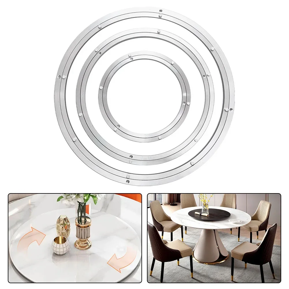 1Pcs 5-24inch Heavy Aluminium Rotating Bearing Turntable Round Swivel-Plate Fixed Smooth Easy Setup Turn Table Base Hardware