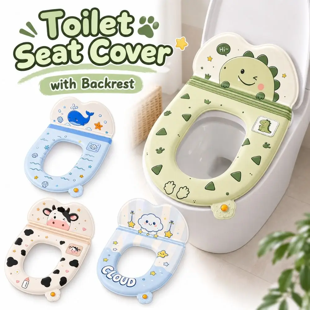 New EVA Toilet Seat Cover Backrest Cartoon Toilet Seat Pad Aromatherapy Self-Adhesive Toilet Lid Cover Home