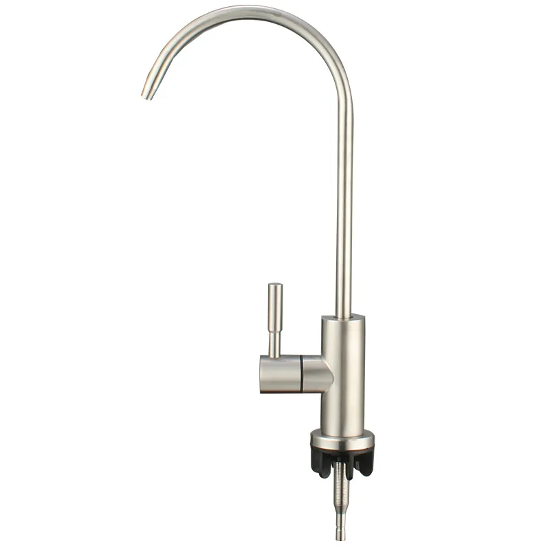 KKTNSG Matt Black SUS304 Direct Drinking Tap Anti-Osmosis Kitchen Sink Faucet with Built-in Water Purifier Filter 1/4 Inch