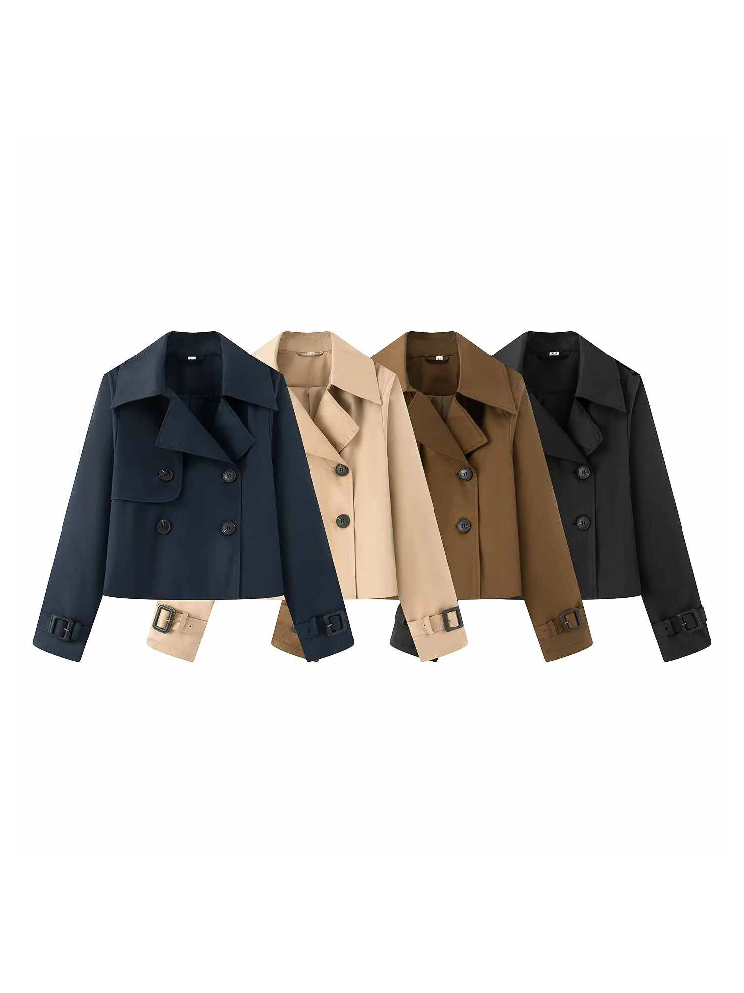 

Женский укороченный плащ цвета хаки, корейская свободная ветровка с поясом, Harajuku, винтажная верхняя одежда с длинными рукавами, зима-осень 2025