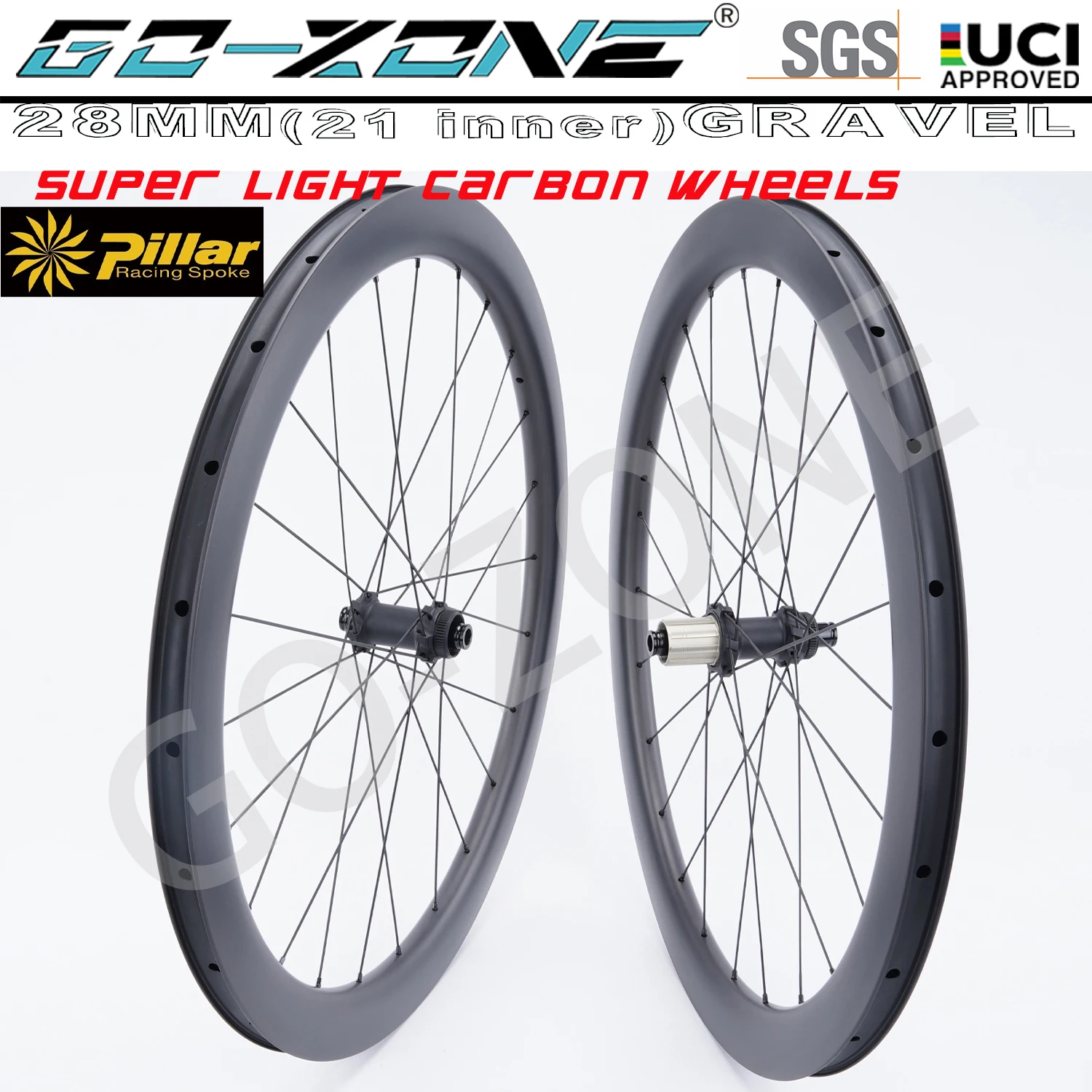 28mm U Shape 700c Road Gravel Disc Brake Carbon Wheels Pillar 1423 Ultralight Gozone R320D UCI Approved Centerlock Road Wheelset