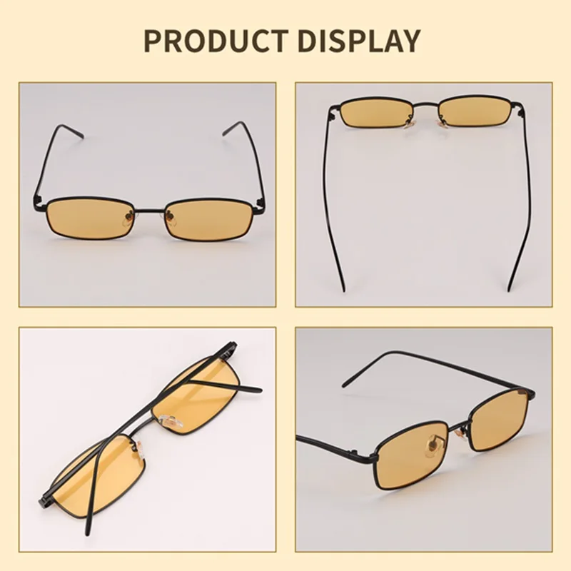 Винтажные солнцезащитные очки для женщин и мужчин, прямоугольные очки, маленькие солнцезащитные очки в стиле ретро, женские S8004