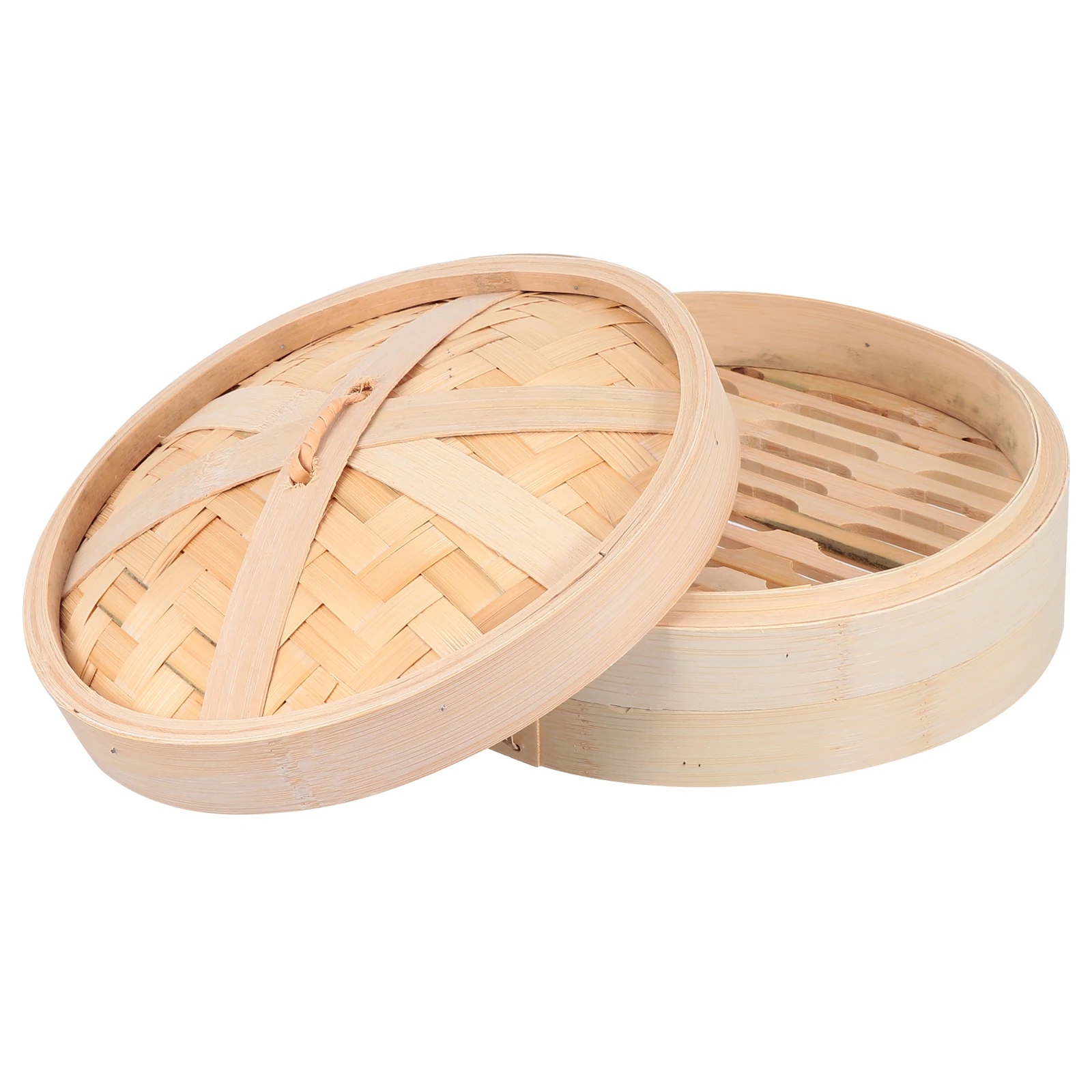 

Bamboo Cage with Lid Household Steamer Reusable Dim Sum Practical Food Dumpling Vegetable Basket