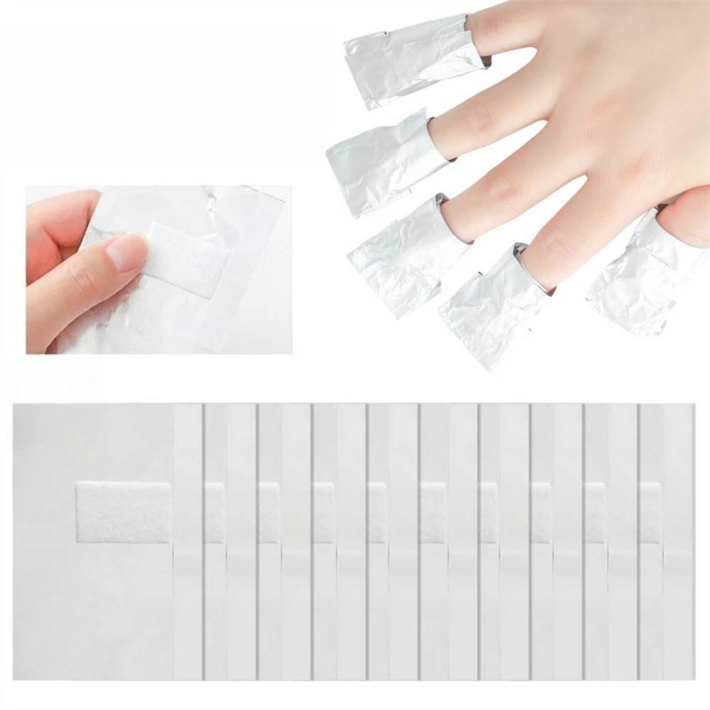 

100Pcs/bag Silver Nail Remover Wraps Professional Nails Remover Aluminum Foil with Cotton Pads Nail Remover Tools Wholesale