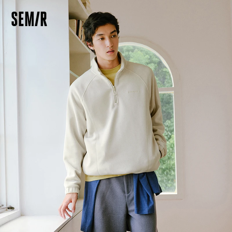 Semir Men Sweatshirt Antistatic Fabric Warm Insulation 2026 Winter Everyday Wear Soft Comfort Casual Style Clean Silhouette