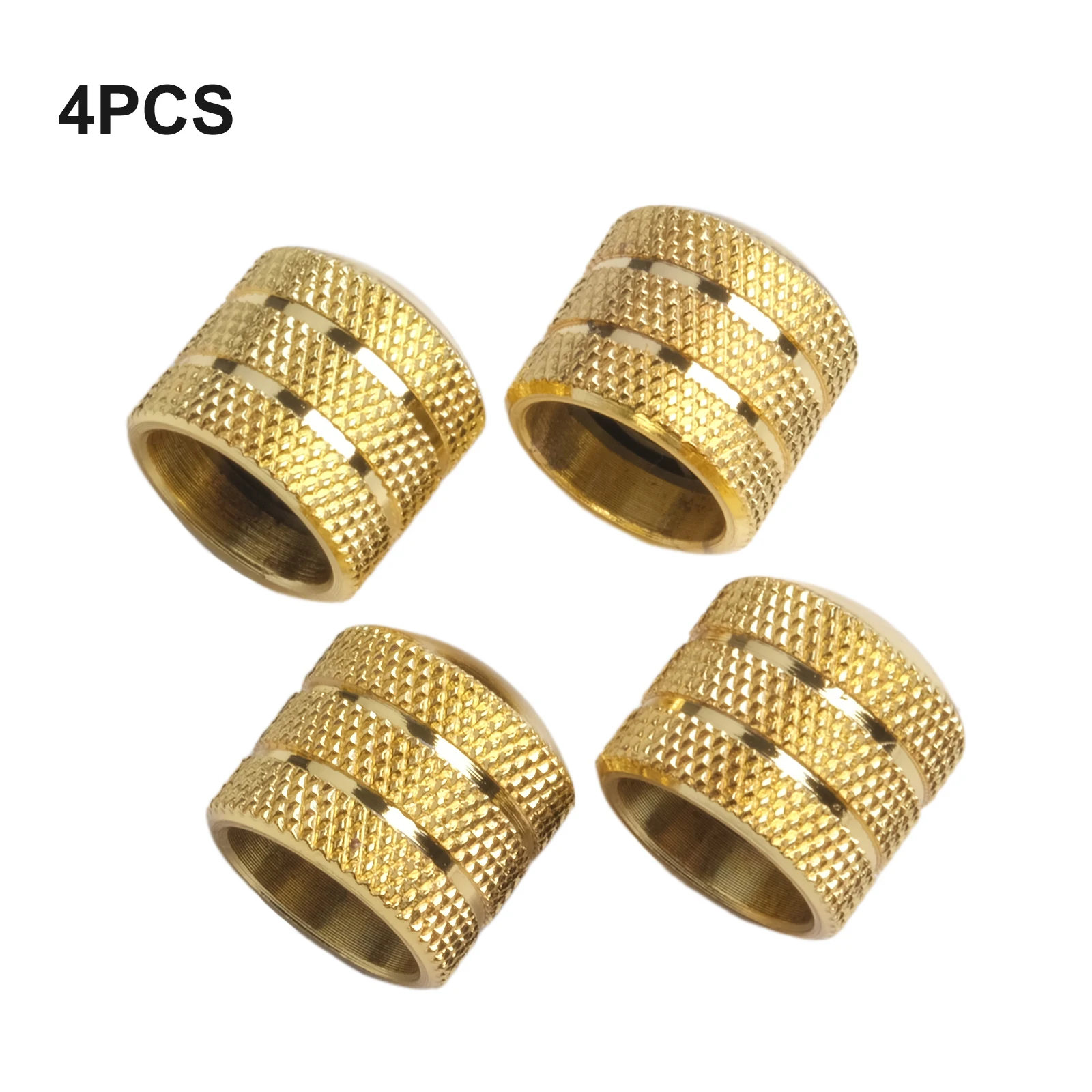 4 PCS Electric Bass Knobs Gold 6mm Plated Guitar Bass Dome Tone Volume Control Knobs For Electric Bass Guitars Accessories