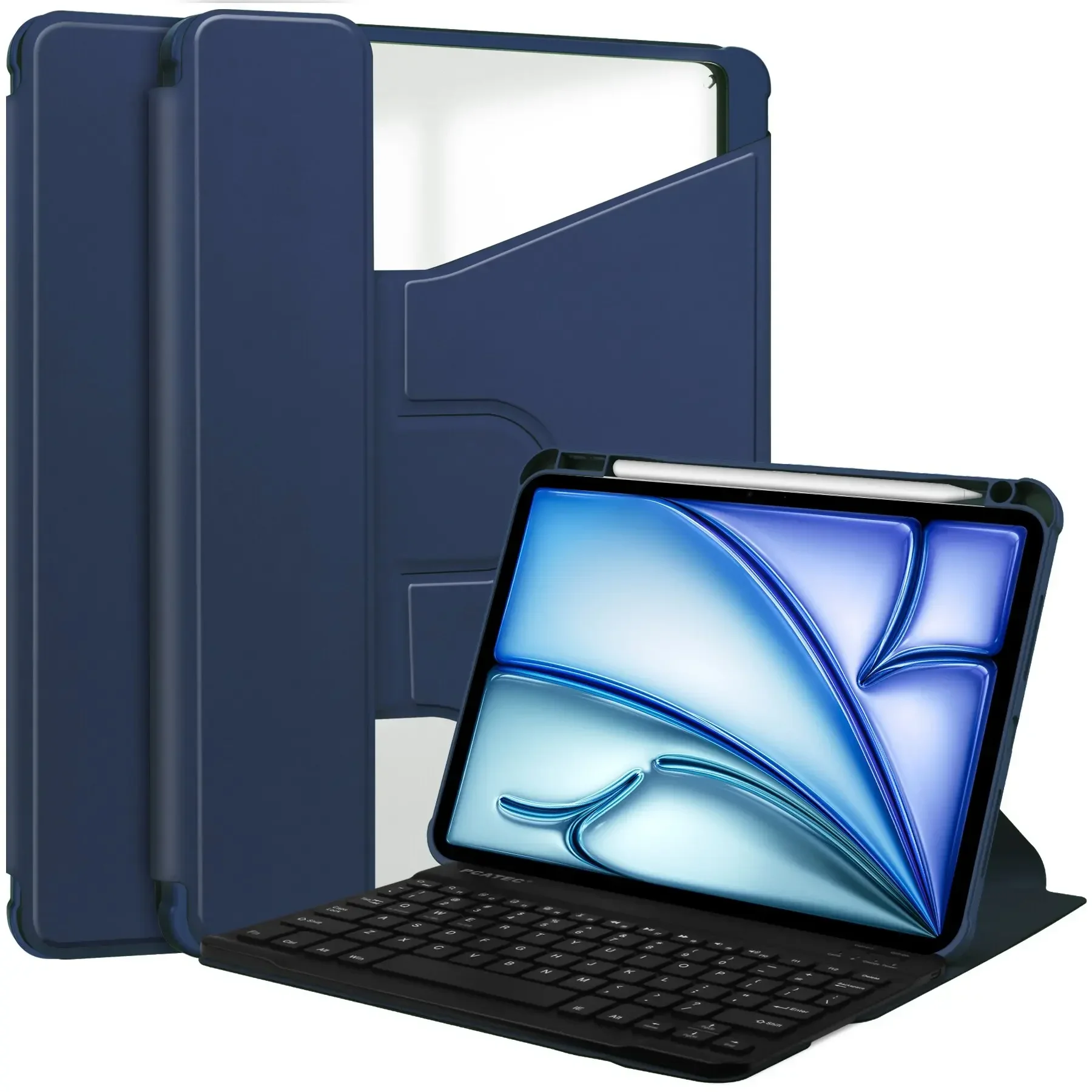 For IPad Air 13 13 Inch 2024 A2903 A2904  Case With New 360-degree Rotating Keyboard  with Auto-sleep