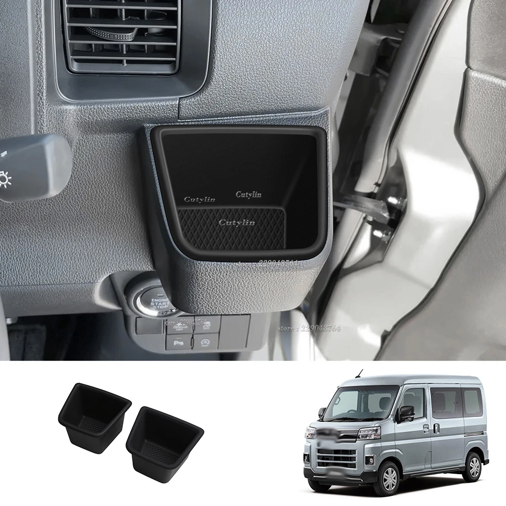 For Daihatsu ATRAI HIJET CARGO 2022-2024 For Toyota PIXIS VAN Rubber Side Water Cup Holder Storage Box Accessories