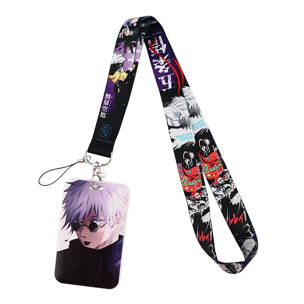 Anime figure Naruto phone lanyard bus Cartoon pendant work ID student ID access control card holder hard shell key chain gifts view 2