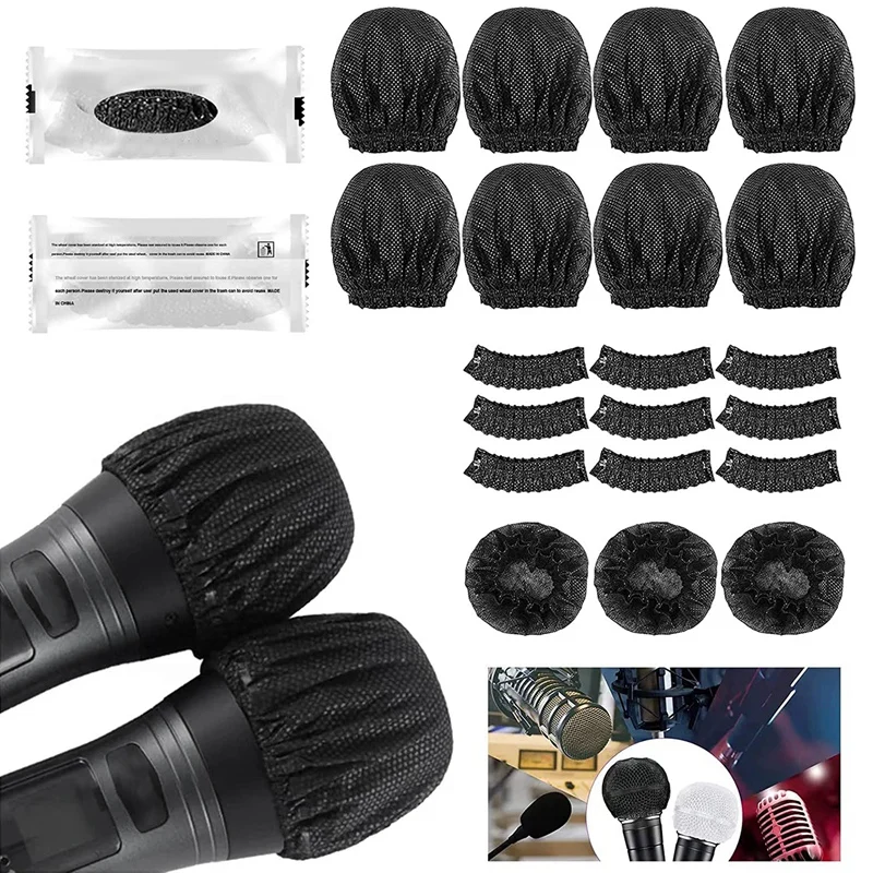 400 PCS Disposable Microphone Covers Non-Woven Disposable Mic Covers For Conferences, Concerts, KTV