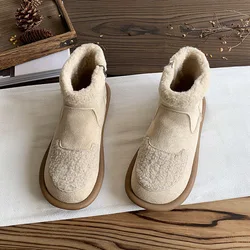 New Winter Women Short Plush Warm Non-Slip Snow Boots Casual Shoes New Suede Fur Chelsea Ankle Boots Flats Platform Ladies Shoes