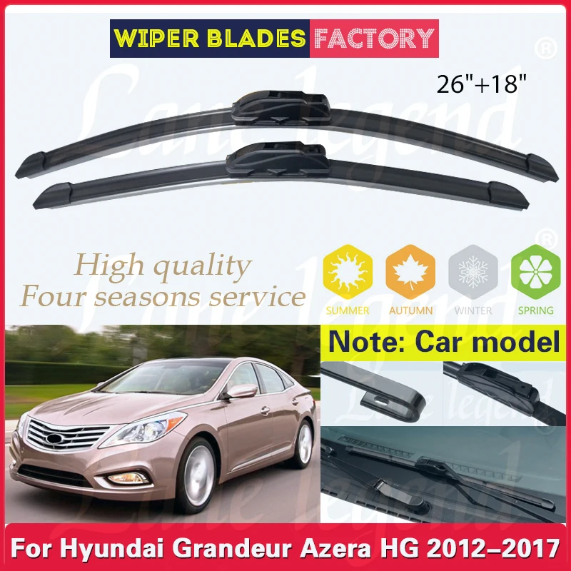 For Hyundai Grandeur Azera HG 2012 - 2017 Car Wiper LHD Front Wiper Blades Windshield Windscreen Window Rain Brushes 26