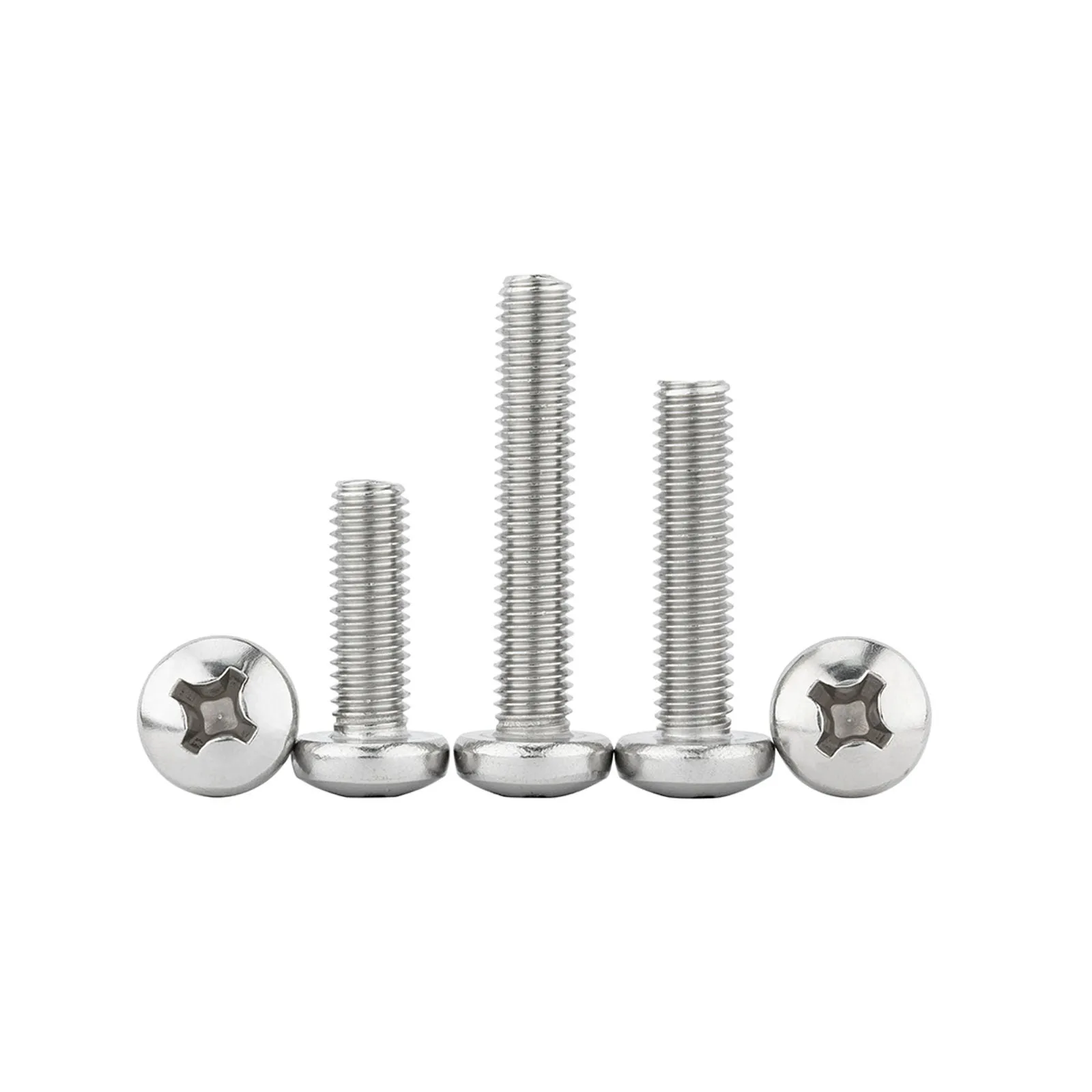 50pcs M0.8 M1 M1.2 M1.4 M1.6 M2 M2.5 M3 M4 Mini Micro Small GB818 304 Stainless Steel Cross Phillips Pan Head Screw Round Bolt