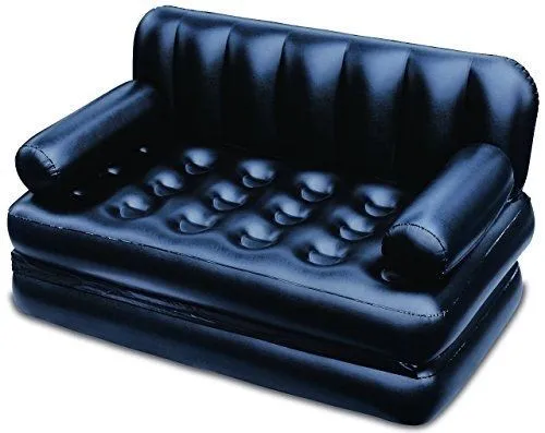 Best selling synthetic leather look mattress  75056 74'' x 60'' x 25'' multi-function 5 in 1 Inflatable Air Sofa cum Bed