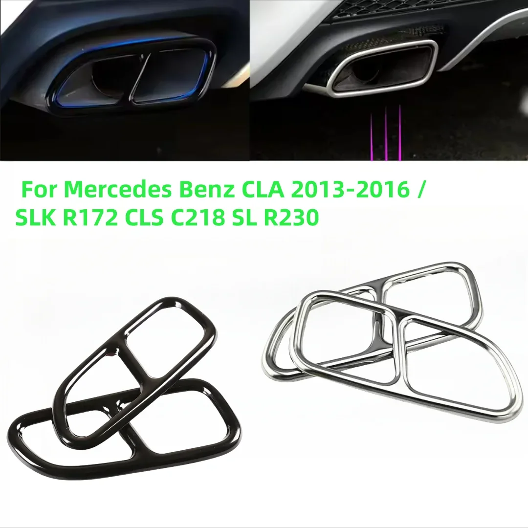 Car rear exhaust pipe cover decorative muffler for Mercedes-Benz CLA W117 2013-2016 /SLK R172 CLS C218 SL R230 modification