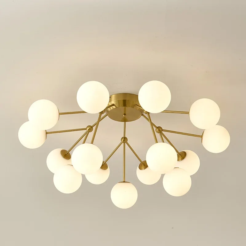 Golden Ceiling Lamp Nordic Magic Bean