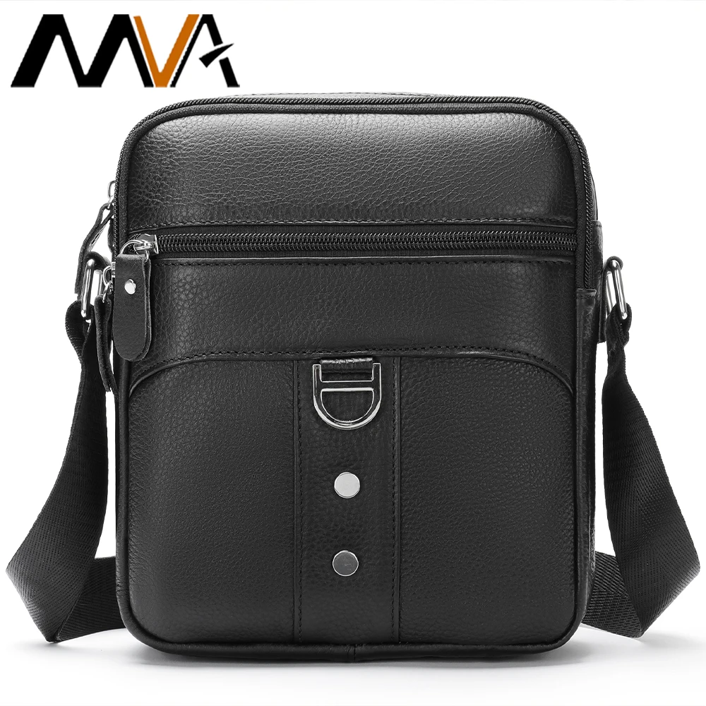 

MVA Men's Messenger Bag Crossbody Shoulder Bags Leather Men Travel Sling Bag Large Capacity Business Messenger Bag for Male New