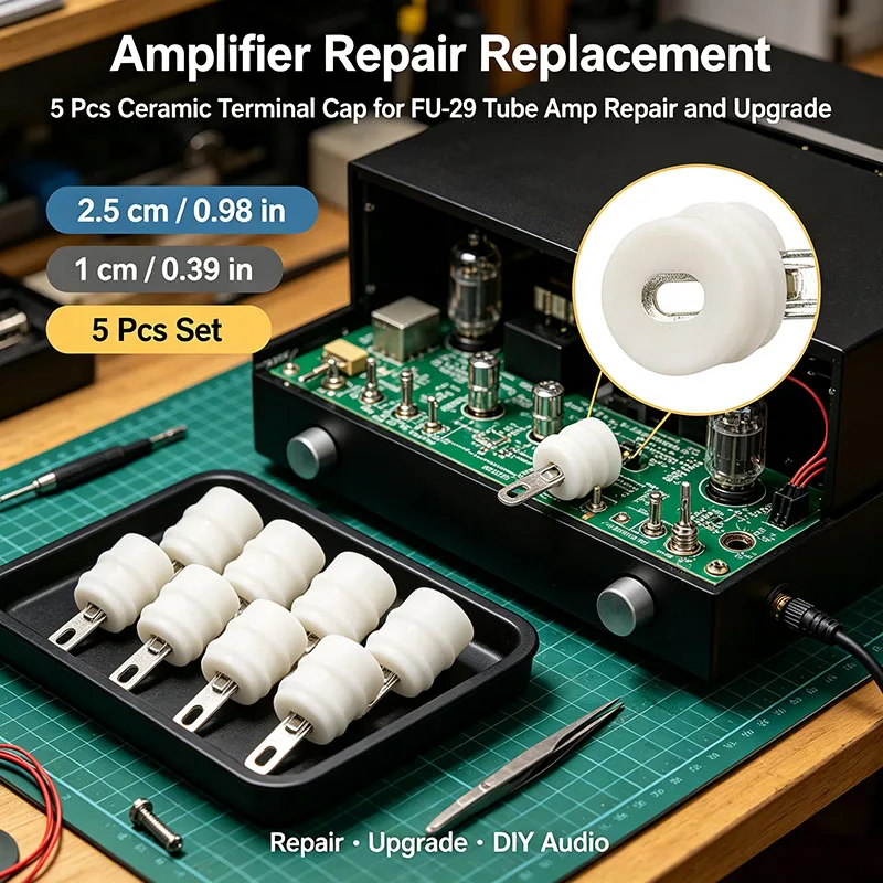 5 Pcs Tube Cap for Amp Ceramics Terminal Blocks Amplifier Binding Post Guitar Button Insulator Anode Spare Parts