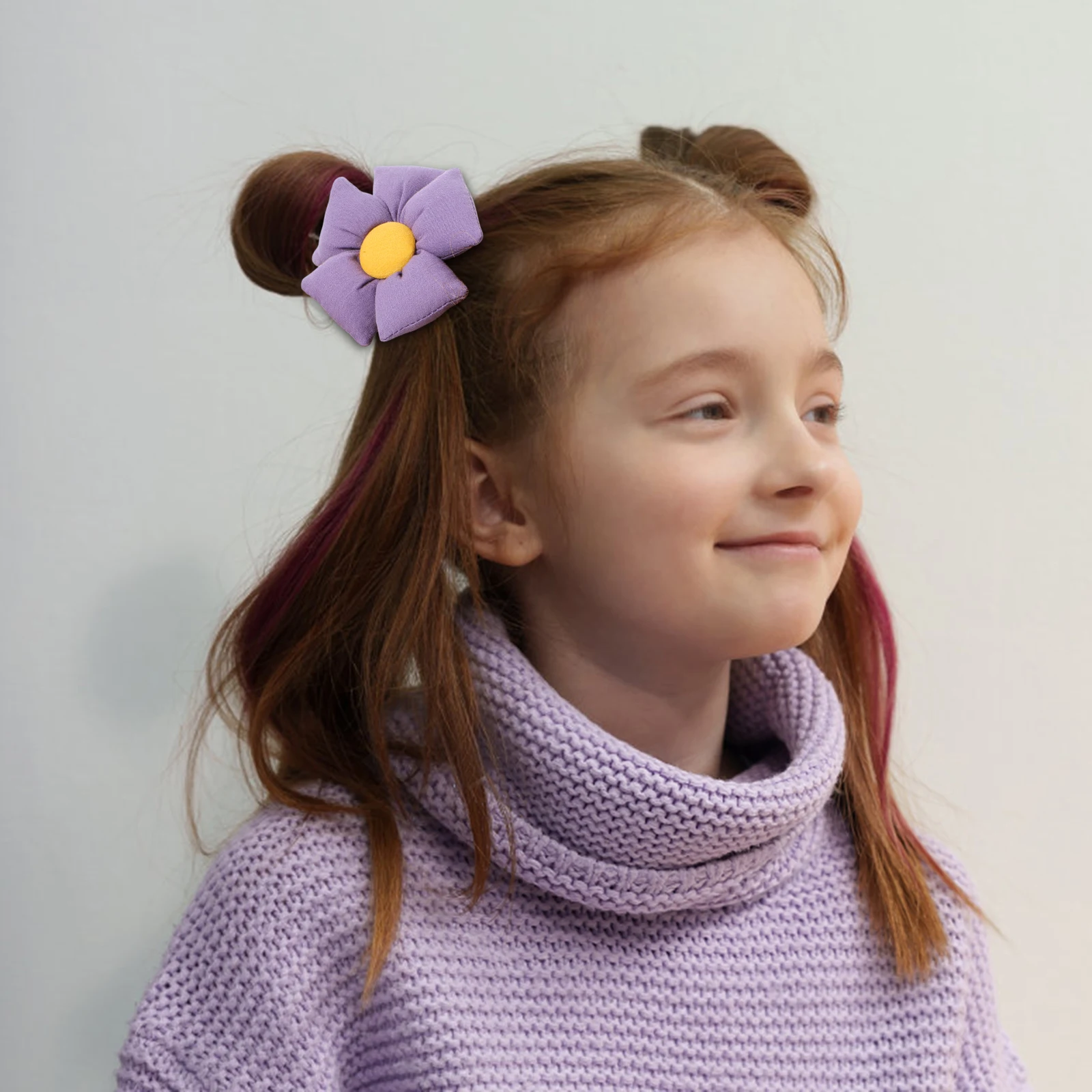 

10pcs Flower Hair Ties Gentle Various Colors Soft Elastic Material Ponytail Holders Kids No Damage Little Girls Baby Hair