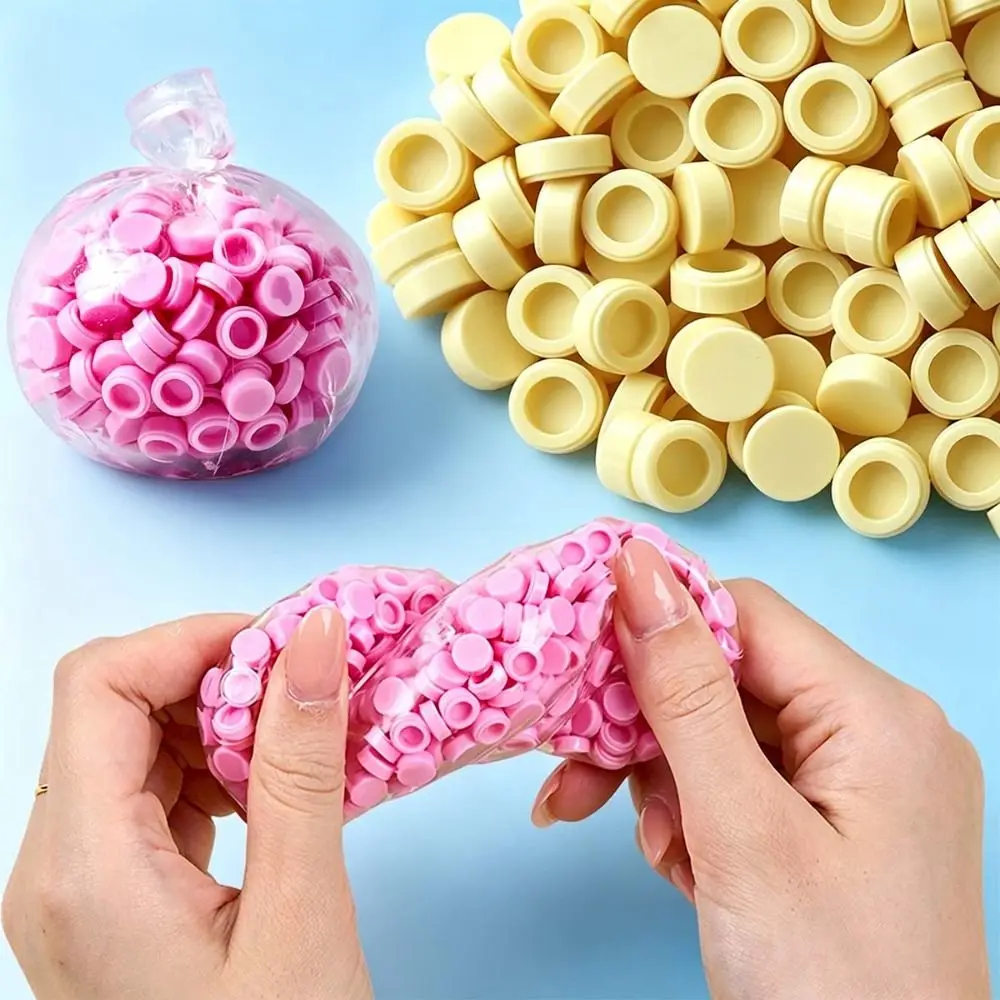Smooth Surface Granules Beads Filler Round Shape Multicolor Craft Filler Pellets Hollow Back Slime Filler Pellets