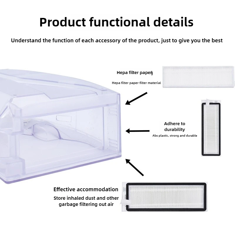 2 في 1 صندوق غبار خزان المياه لشاومي Roborock T8/Q7 MAX مكانس كهربائية للكنس أجزاء مزبلة مرشحات #6