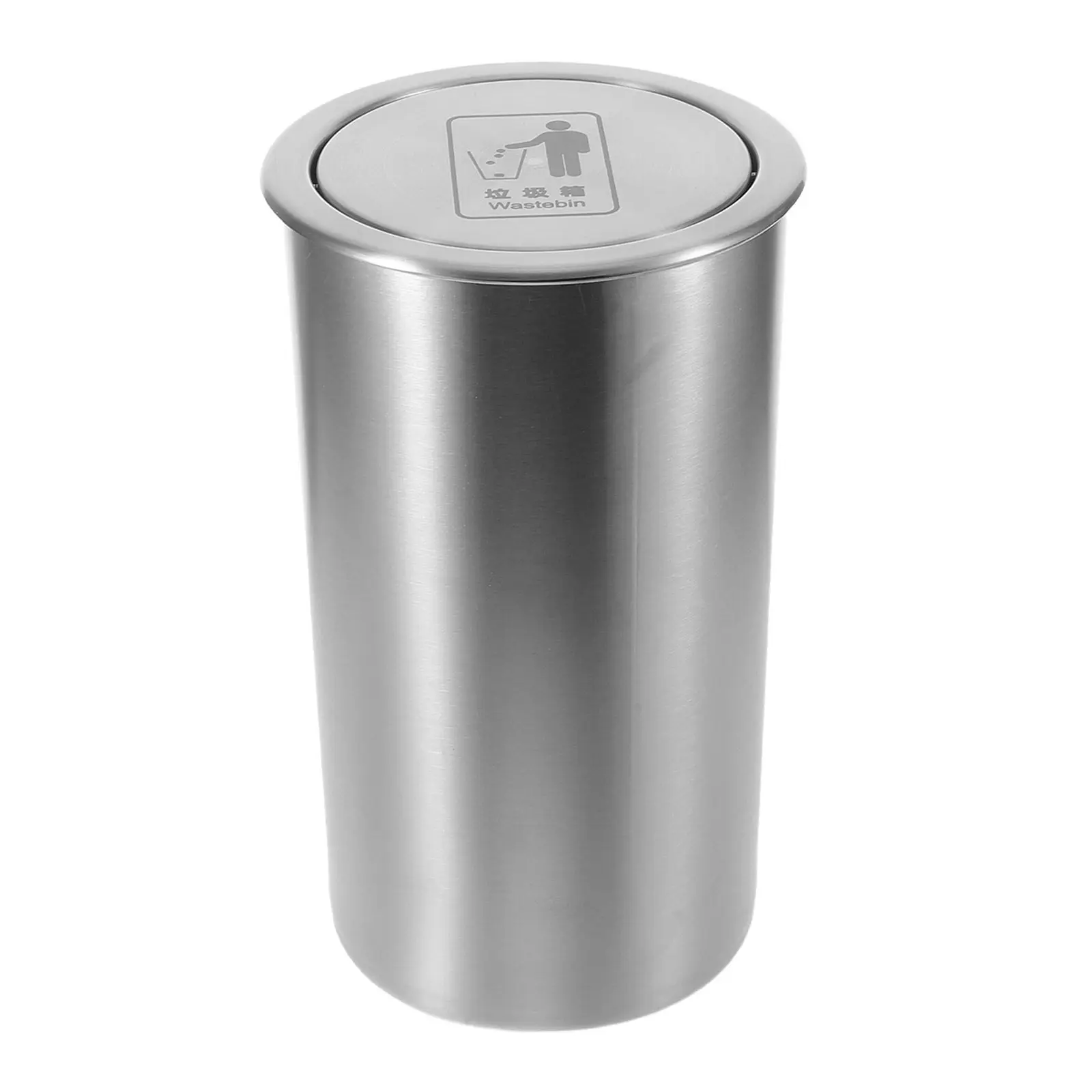 

Stainless Steel Embedded Trash -in Counter Trash Can with Swing Lid for Kitchen Cabinet Built-in Recessed Garbage Chute