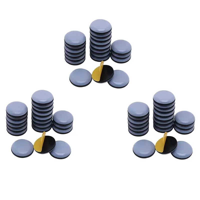 A04G-72Pcs 25Mm Furniture Glides Self Adhesive Chair Leg PTFE Sliders For Furniture Easy Movers (Round)