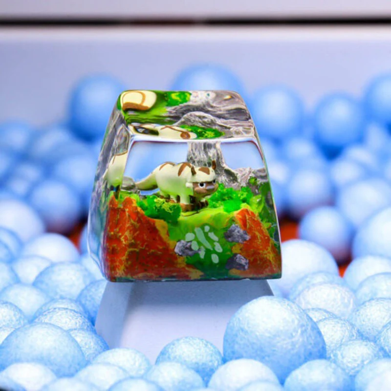 Organism Resin Keycap Creactive Art Keyboard Decoration Anime Figure Theme 3D Landscape Replaceable Keyboard Keys