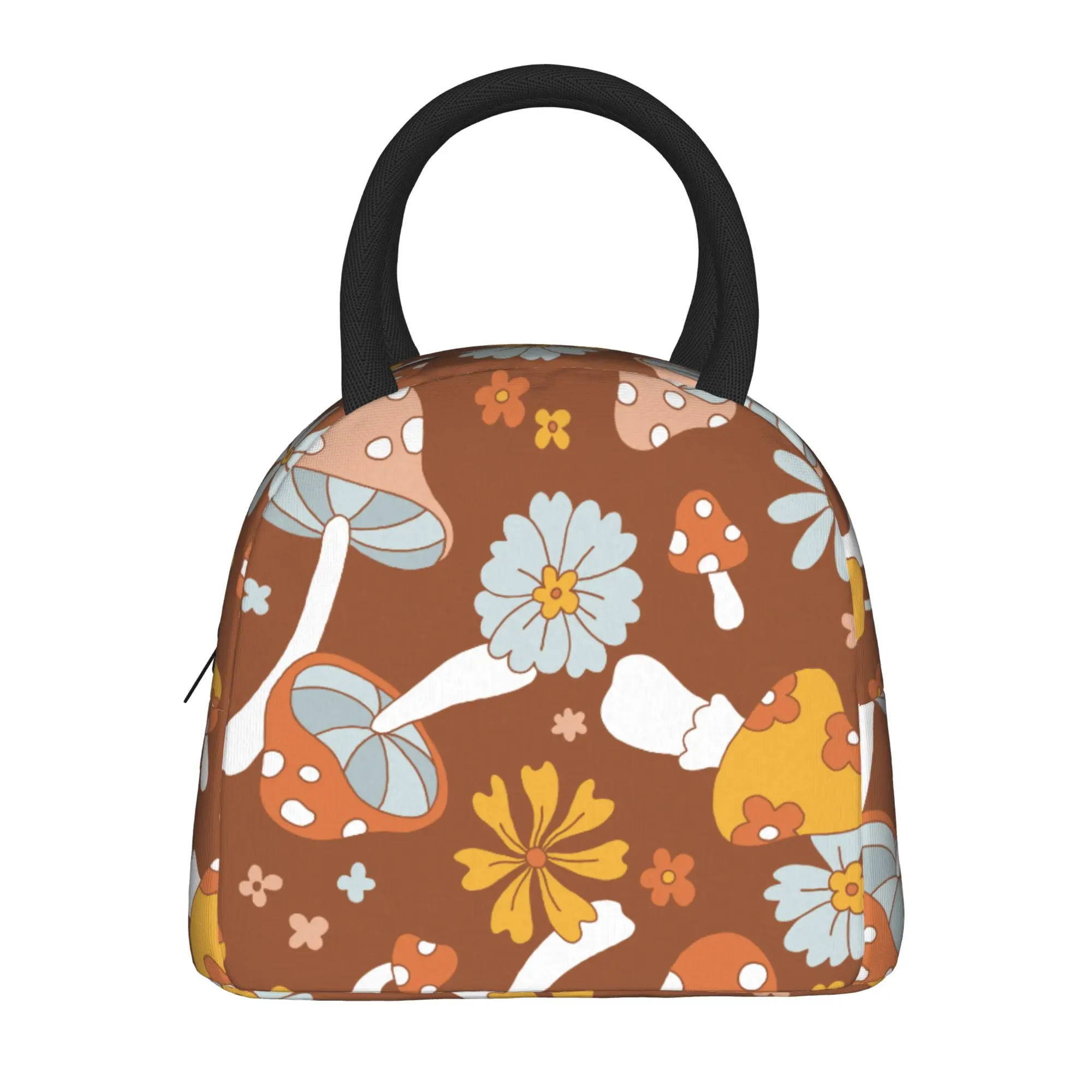 Cartoon Mushroom  Insulated Lunch Bag Cooler Bag Meal Container High Capacity Tote Lunch Box Girl Boy Office  Travel